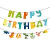 BIEUFBJI Dinosaur Banner - Dinosaur Theme Party Decoration, Indoor/Outdoor Hanging Decor, Kids Birthday Party Set view 1
