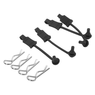 RC Car Body Clips Steel Rubber Clips RC Body Clip Retainers for Lasernut U4 1/10 Black