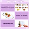 Eersida 50 Pcs Anxiety Sensory Stickers Textured Strips Stickers Food Theme Desk Fidget Anti Stress for Adults Phone Desk Laptop Office Supplies, 10 Styles view 3