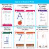 THINK2MASTER Premium 186 Laminated Alphabet, Sight Words, Phonics Flash Cards & aminated Workbook & Flash Cards - Alphabet, Numbers & Words Reusable Book for PreK & Kindergarten view 2