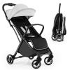 HONEY JOY Lightweight Baby Stroller, Compact Travel Stroller for Airplane, Fits Airplane Cabin & Overhead, One-Hand Gravity Fold, Self-Standing Toddler Stroller w/Adjustable Backrest/Canopy(Gray) view 1