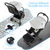 HONEY JOY Lightweight Baby Stroller, Compact Travel Stroller for Airplane, Fits Airplane Cabin & Overhead, One-Hand Gravity Fold, Self-Standing Toddler Stroller w/Adjustable Backrest/Canopy(Gray) view 4