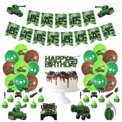 Camouflage Army Party decoration Birthday Party, We Are Proud Of You, Cake with 3D Paper Centerpiece Camouflage Spiral Hanging Decoration Cake Planting Flag