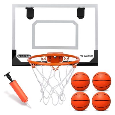 Umnodobn Mini Indoor Basketball Hoop for Kids Adults, Small Basketball Hoop Over The Door Mini Hoop with 4 Balls, oost Wall Mount Hoop Sport Game Interactive Toys Gift for Boys Age 3-12