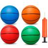 Umnodobn 6 Inch PVC Mini Basketball for Indoor Hoops, Soft 6" Rubber Small Toddler Ball for Over Door Hoop, Sand Beach Toy, Outdoor Sport Balls for Kids Teen Boys Gilrs(4 PCS with Air Pump) view 1