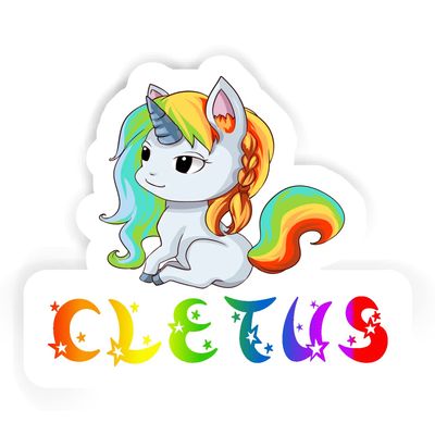 12 Stickers Cletus Rainbow Colors Unicorn (2pcs 5.5inch, 4pcs 2.5inch, 6pcs 1.8inch)