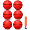 Umnodobn 6 Inch Mini Basketballs for Toddlers Kids Teenagers, 6 Pack 6" Basketball Set with Pump Durable PVC Basketballs for Mini Over Door Hoop Pool Beach Balls for Swimming Pool, Indoor, Outdoor view 1