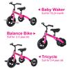 YGJT 3 in 1 Tricycle for Toddlers Age 2-5 Years Old, Folding Kids Balance Bike with Adjustable Seat and Removable Pedal, Toddler Bike Ride-on Toys for Infant, Gifts for Baby Boys Girls Birthday(Pink) view 4