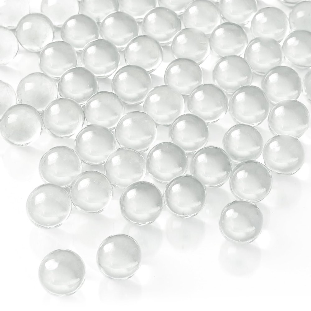 SallyFashion 75PCS Glass Marbles, 0.6 Inches Clear Marbles, for Kids Marble Run, Board Marble Racing Toys, Vase Fillers, DIY Home Decorations