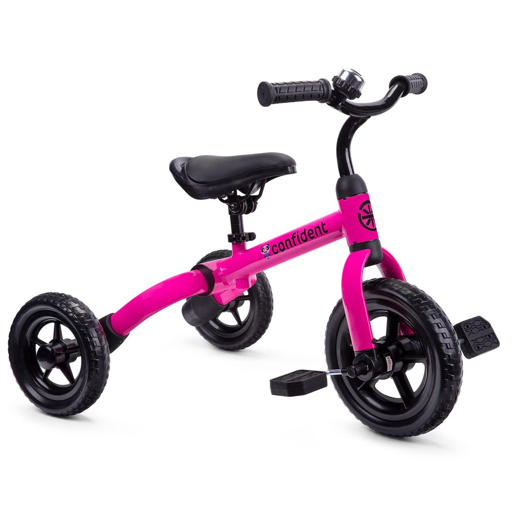 XPIY Tricycle for Toddlers Age 2-5 Years Old, 3 in 1 Folding Toddler Bike for Boys and Girls, Kids' Bike Trike with Detachable Pedal and Adjustable Seat (Pink)
