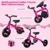 XPIY Tricycle for Toddlers Age 2-5 Years Old, 3 in 1 Folding Toddler Bike for Boys and Girls, Kids' Bike Trike with Detachable Pedal and Adjustable Seat (Pink) view 2