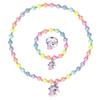 Msnailfly Unicorn Stretch Necklace Little Girl Toddler Necklace Bracelet Set, Little Princess Jewelry Accessories Favors Bags for Girls (2) view 1