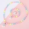 Msnailfly Unicorn Stretch Necklace Little Girl Toddler Necklace Bracelet Set, Little Princess Jewelry Accessories Favors Bags for Girls (2) view 2