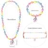 Msnailfly Unicorn Stretch Necklace Little Girl Toddler Necklace Bracelet Set, Little Princess Jewelry Accessories Favors Bags for Girls (2) view 3