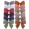 12 PCS Linen Bow Hair Clips for Baby Girls Hair Bows Alligator Clips Accessories Infants Toddler Kids Hairgrips (Linen 3.2'' Sailor Bow) view 1