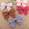 12 PCS Linen Bow Hair Clips for Baby Girls Hair Bows Alligator Clips Accessories Infants Toddler Kids Hairgrips (Linen 3.2'' Sailor Bow) view 3
