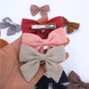 12 PCS Linen Bow Hair Clips for Baby Girls Hair Bows Alligator Clips Accessories Infants Toddler Kids Hairgrips (Linen 3.2'' Sailor Bow) view 4