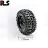 R.S 4PCS 120MM 1.9" Rubber Pitbull Tires & Metal Beadlock Wheel Rims for 1:10 RC Rock Crawler car Axial SCX10 90046 TRX-4 S291 view 2