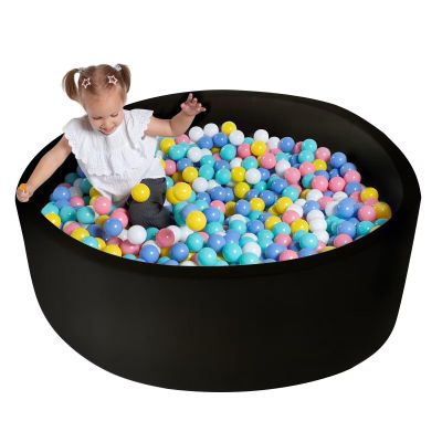 UHAPPYEE Extra Large Soft Ball Pit for Toddler, 51 x 11.8 in Foam Ball Pit for Baby Kids Soft Round Ball Pool - Black