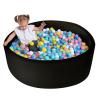 UHAPPYEE Extra Large Soft Ball Pit for Toddler, 51 x 11.8 in Foam Ball Pit for Baby Kids Soft Round Ball Pool - Black view 1