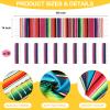 10 Packs 14 x 84 Inch Mexican Serape Table Runners, 29 Pcs Papel Picado Banner, Fiesta Hanging Banner and Pennant Flag Banner Colorful Bunting Banner for Mexican Theme Party (Rose Red) view 3