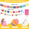 10 Packs 14 x 84 Inch Mexican Serape Table Runners, 29 Pcs Papel Picado Banner, Fiesta Hanging Banner and Pennant Flag Banner Colorful Bunting Banner for Mexican Theme Party (Rose Red) view 4