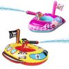 2 Pack Toddler Pool Floats with Squirt Gun, Inflatable Pool Toys for Kids, Pink Flower Princess Floaties for Girls, Blow up Pirate Ship Pool Floats for ChildBaby Water Float Summer Pool Game Toys view 1
