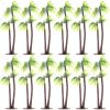 12pcs Plastic Fake Palm Tree Miniature Coconut Tree Model Decorations Mini Artificial Tropical Plant Toy Micro Coconut Figurines Beach Landscape Plant Prop for Cake Fairy Garden Aquarium Bonsai view 1