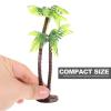 12pcs Plastic Fake Palm Tree Miniature Coconut Tree Model Decorations Mini Artificial Tropical Plant Toy Micro Coconut Figurines Beach Landscape Plant Prop for Cake Fairy Garden Aquarium Bonsai view 3