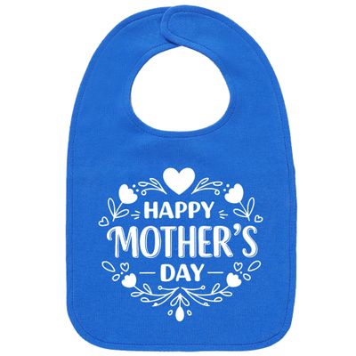 Aiden's Corner Handmade Cute Baby Boy Girl Happy 1st Mother's Day Bib (Royal)