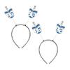 Beistle Dreidel Boppers  2-Pack Hanukkah Headbands, Blue and White Printed One Side with Hebrew Design on Metal Springs, Black Snap-On Bands for Adults, Festive Holiday Party Accessories view 1