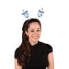 Beistle Dreidel Boppers  2-Pack Hanukkah Headbands, Blue and White Printed One Side with Hebrew Design on Metal Springs, Black Snap-On Bands for Adults, Festive Holiday Party Accessories view 2