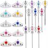 56Pcs Princess Crowns Tiaras Wands and Rings for Little Girls Princess Costume Dress Up Play Set Princess Girls Party Favors Pretend Halloween Costume Party Play Set view 1