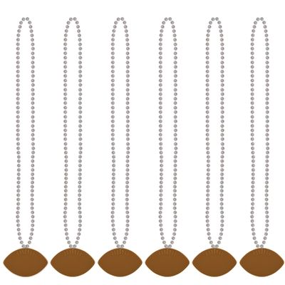 Beistle 6 Piece Plastic Football Party Necklaces, Game Day Sports Theme Favors
