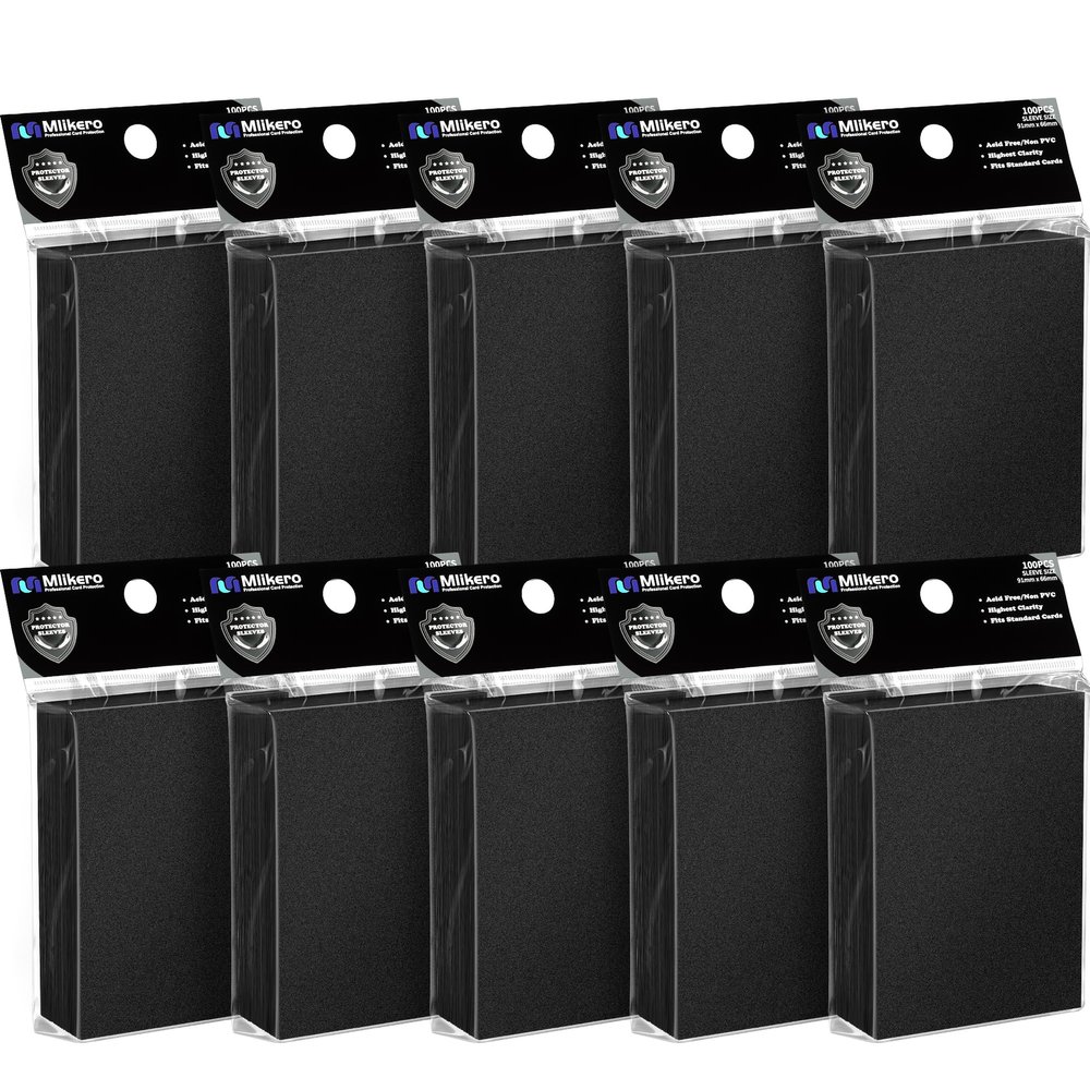 1000 Counts Black Card Sleeves, Matte Card Sleeve Deck Card Protectors, Trading Card Sleeves Fit for MTG, TCG and Sports Cards
