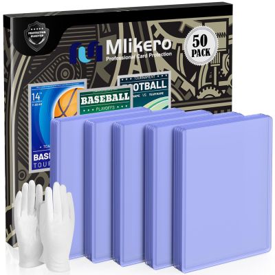 50 Count Card Sleeves Hard Plastic, 3"x4" Baseball Card Protectors Hard Plastic for Baseball, Football and Game Cards