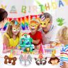 10 Pcs Animal Party Favor Masks Safari Jungle Felt Mask for Kids Funny Birthday Mask Supplies Safari Theme Party Garland Decoration for Halloween Dress up Zoo Wild One Birthday Party Favor, 10 Styles view 4