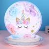 LIUGUSUN Unicorn Party Supplies Rainbow Unicorn Plates and Napkin Sets for Baby Shower First Girls Birthday Party Decorations Afternoon Tea Pool Garden PartyServes 24 view 4