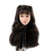 1/6 Scale Female Head Sculpt, Pale Skin Planted Hair Girl Head Carved for 12inch Action Figure Body Doll (Black Hair) view 1