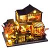 CUTEBEE Dollhouse Miniature with Furniture, DIY Wooden Dollhouse Kit Plus Dust Proof, Creative Room Idea (Japanese Garden House) view 1