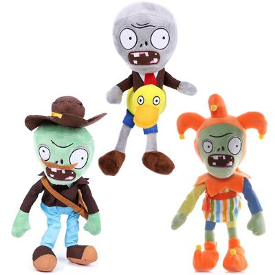 3 PCS Plants and Jester Plush Zombie Sets Toy Postman, 1 2 Stuffed Soft Jester Zombie Doll, Duck Zombies PVZ Plush Figure Doll New