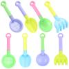 Skylety 8 Pieces Sand Shovels Colorful Plastic Rake Winter Beach Sand Sifter Shovel for Snow Garden view 1