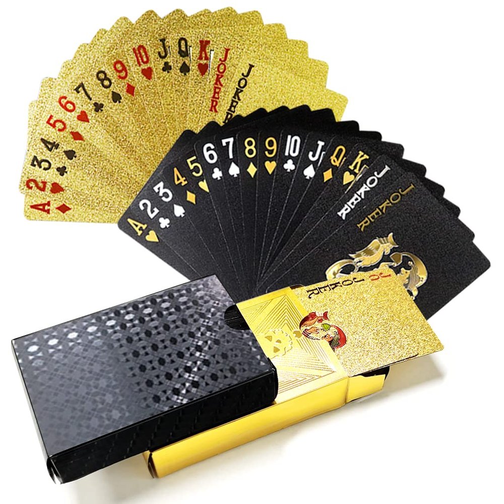 2 Decks Waterproof Playing Cards,Plastic Poker Card with Flexible Case,Deck of Standard Playings Cards Game,Magic Tricks Pool Beach Parties Games,Cool Gadgets Gift for Adults,Gifts for Easter,Birthday