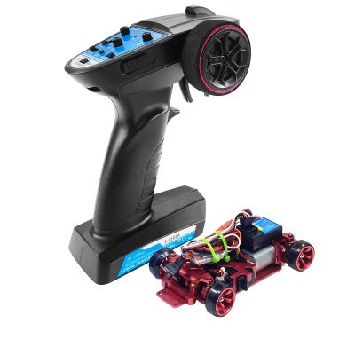 Sakeye RC Car DIY, 1/28 4WD Metal Rear Drift Repellent RC Car Transmitter Electric DRZ XRX Mini Z Racing Cars Remote Control Model RTR (Red and Remote Control)