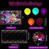 Tegeme 126 Pcs Neon Glow in The Dark Party Decorations Supplies UV Neon Balloon Arch Kit, Photo Backdrops, Party Table Covers, Transparent Fluorescent Glow Balloons for Adult Disco Birthday Supplies view 3