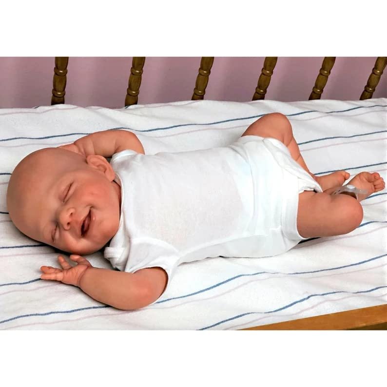 KAWAYII 20inches Reborn Sleeping Smiling Baby Doll Full Body Realistic Newborn Baby Dolls Soft Silicone Baby Doll with Clothes and Toy Accessories