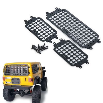 1/24th RC Car Metal Window Mesh Side&Rear Protective Net Upgrades for 1:24 Axial SCX24 AXI00002 Wrangler JLU CRC