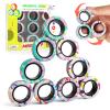 MBOUTrising 9Pcs Finger Magnet Rings Fidget Toys, Magnetic for ADHD Stress Relief, Colorful Magical Fingears Ring Training Autism Anxiety, Idea Gift Adults Teens Kids, Multi-Graffiti (MB018-9pcs) view 1