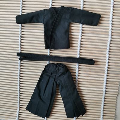 1/12 Samurai Kimono Clothes for 6" 6 inches 1:12 Action Figure Doll Clothes (Black top&Trousers)
