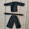 1/12 Samurai Kimono Clothes for 6" 6 inches 1:12 Action Figure Doll Clothes (Black top&Trousers) view 1